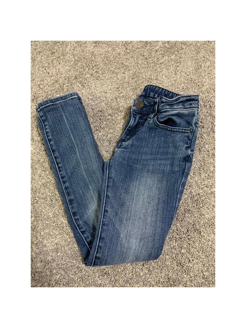 Armani Exchange Girl's Youth 8A Distressed Skinny Jeans